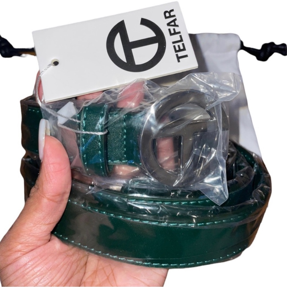 Telfar Logo Belt- Dark Olive NWT